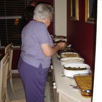 The buffet has been opened...Mom is first guest of honor