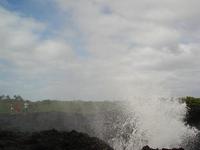 This is the blow hole where water from the surf blows up through the rocks