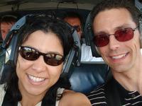 Were ready to take off - our first trip in a helicopter