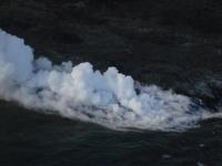The lava flowing into the ocean - this one you can actually see the lava