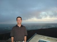 Overlooking the crater of the volcano