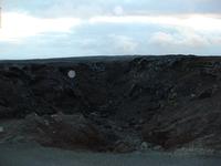 A trench within the lava rock