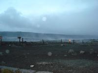 Still driving around the base of the volcano - you can see the steam